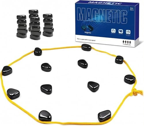 NiceNaiils Juego de Ajedrez Magnético, Ajedrez Portátil de Viaje con 30 Imanes, Juego Imanes Cuerda Magnetico Estrategia Magnetico para Fiestas Familiares y Amigos Fiesta Viaje Acampar