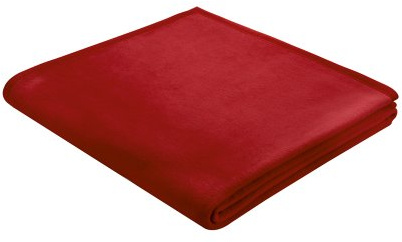Biederlack Wohn- und Kuscheldecke, 100 % Baumwolle, Samtband-Einfassung, 150 x 200 cm, Rot, Cotton Pure, 239695