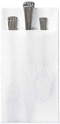 HOFFMASTER 066033 leinenähnliche Quickset Abendessen Serviette, unembossed, 1/8 Falz, 43,2 cm Länge x 38,1 cm Breite, weiß (Fall von 300)