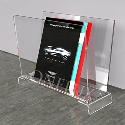 ONELUX Acryl klar Zuhause Zeitschrift/Zeitung/Broschüre Rack, Lucite Plexiglas-Buch Halter – KD verpackt