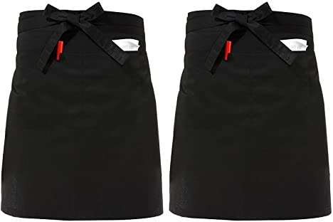 Snowtain Schneespitze 2 Pcs Küchenschürze,Kurze Kellnerschürze,Küche kochend Taille Garten halbe Schürzen für Kellner, Koch, Kochen, Bar, Männer und Frauen