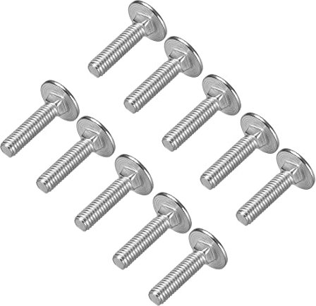 sourcing map Pernos de carro de cuello de Cabeza redonda M6x25mm 25 piezas