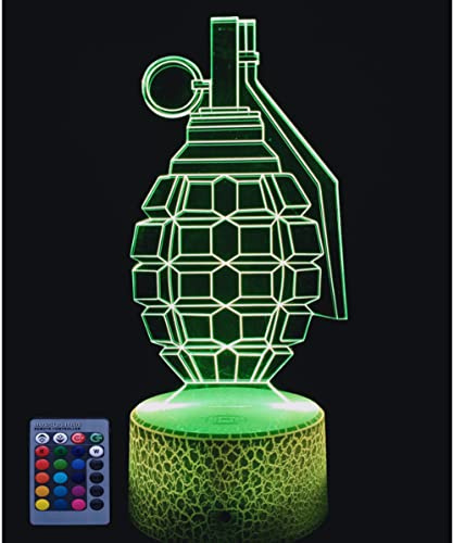 HPBN8 Ltd Optical Illusions 3D Granate Nacht Licht LED Lampen Fernbedienung Tolle 7/16 Farbwechsel Berühren Tabelle Schreibtisch USB-Kabel für Schlafzimmer Geburtstagsgeschenke Geschenk