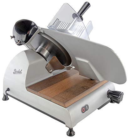 Palatina Werkstatt ® Berkel Red Line 300 - Máquina de corte profesional/cortafiambres/cuchilla 300 mm/color gris/teflón con lijadora integrada + tabla de madera de barril, VK: 1729,- €