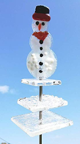 Sonnenfänger Schneemann Gartenstecker bewegt sich im Wind Schneetänzer Snow Swinger Sun dancer Gartenstecker