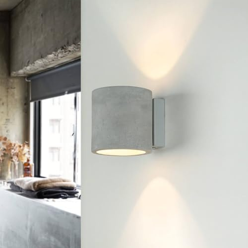 Licht-Erlebnisse Wandlampe LED, Wandstrahler Innen, Up Down Leuchte, Beton, Klein, T:12 cm, G9, inklusive Leuchtmittel, gemütlich, Treppenhaus Wandleuchte