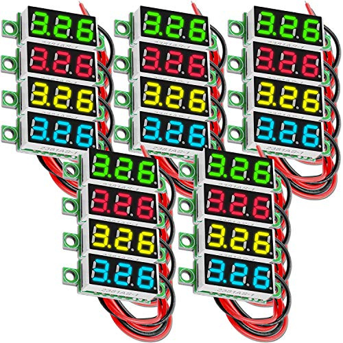 AZDelivery 5 x 0,28 Zoll Mini Digital Voltmeter mit 7-Segment LED-Anzeige 2,5V - 30V, Spannungsanzeige, Spannungsmess-Modul inklusive E-Book!