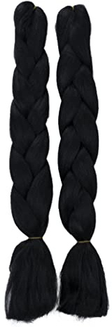 CAISHA 2er 60cm Extensions Haarverlängerung Haarteil Schwarz BE103