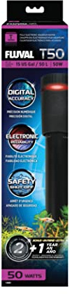 Fluval Chauffage entièrement électronique T50 pour aquariums d'eau douce jusqu'à 50 litres.