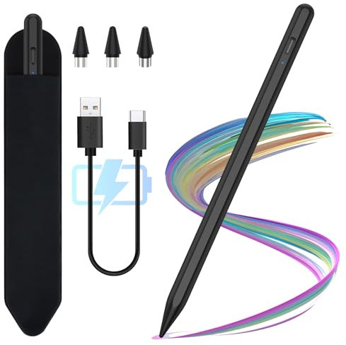 Stylus Pen Tablet Android, KBCASE Penna per Tablet Compatibile Samsung/iPhone/Lenovo/Xiaomi/Huawei/Android Touch Screen, Stylus Pencil with Sensibile all'Inclinazione con 3 Punte