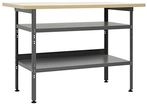 Yongdu Werkbank, Werktisch, Arbeitstisch, Schweißtisch, Maschinenuntergestell, Grau 120×60×85 cm Stahl