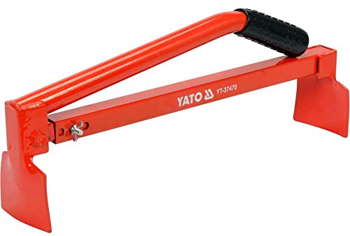 YATO Profi Plattenheber, selbstverriegelnd, einstellbar 40 bis 67 cm, Tragkraft: 60 kg, schonend für Rücken und Hüfte, sehr stabil, Platten Pflaster Waschbeton Träger Tragegriff Pflastersteinträger