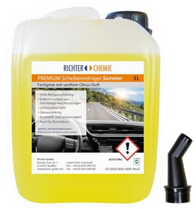 Richter Chemie Scheibenreiniger Sommer Wischwasser Auto 5 L | mit Ausgießer