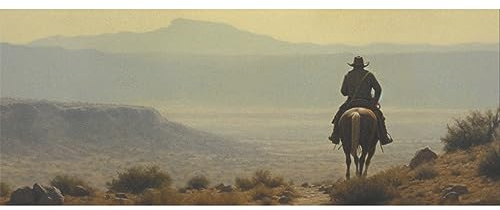 DNOVING GWP-428299388 Geschenkpapier mit einem einsamen Cowboy reitend auf einem Pferd, 147,3 x 58,4 cm, 2 Rollen