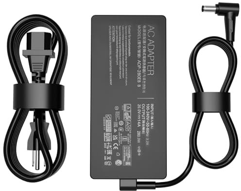 280W 14A 20V ADP-280EB B AC Charger for Asus ROG Strix G15 G17 G513R G513Q G713R G713Q Scar 15 17 G532L G533Z G732L G733Z Hero Scar III G731G G531G G703G Gaming Laptop Power Supply Adapter Cord