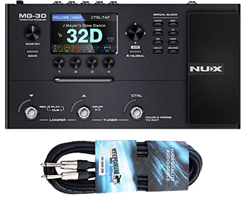 Nux MG-30 Guitar Modeling Multi-Effektgerät + keepdrum Klinkenkabel