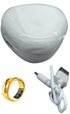 Ohewiiuk Smart Ring Gesundheitsmonitor für Männer Frauen Thermometer Blutdruck Herzfrequenz Schlafmonitor IP68 Wasserdicht Gold
