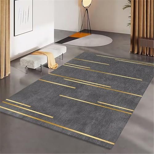 RUGMRZ Area Rug Outdoor Teppich Bunt grau-gelber einfacher Rutschfester Wohnzimmerteppich ist pflegeleicht Flickenteppich Waschbar 200X260CM