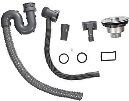 Angoily Single Sink Drain Pipe Flexible Hose Kit Bathroom Sink Drain Pipe Kits Unclog Flexible