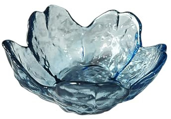 Cherry Blossom Jewelry Tray Glass Flower Ring Dish Nightstand Vanity Jewelry Plate Decorative Trinket Bowl Aesthetic Soy Sauce Dish Mini Bathroom Jewelry Holders for Necklace Earrings Blue