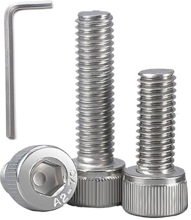 BACSHBY 20 pcs M3 x 8 mm Allen Socket Head Cap Screws – Fully Threaded M3 Hex Bolts 8 mm, A2 Stainless Steel Coarse Threads Long Hexagon Socket Bolts with Wrench