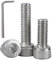 BACSHBY 20 Piezas Tornillos Cilíndricos M3x8mm, Perno Hexagonal con Rosca Completa, Plateado Tornillos de Acero Inoxidable A2 V2A con Llave Allen