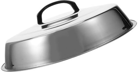 Abaodam Grillabdeckung Edelstahl Hochgewölbt Mit Einstellbarer Belüftung Für Outdoor Grillen Käseschmelzkuppel Rund 34cm Mit Antitropf Design Für Camping Und Garten