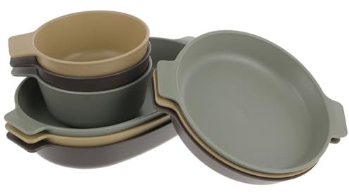 Abaodam Vaisselle Plastique Incassable Assiettes Extérieur Décoratives Set Couverts Pique-camping Récipients Réutilisables Légers Service Table Patio