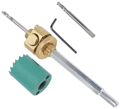 Luocute Hole Saw, Alloy Steel Hole Saw Drill Bit with Hex Shank for Can Light, Metal, Wood, and Plastic Cutting, Kit Set with Extension Pole, Drill Bit, Wrench for Ceiling Board, (75mm / 3in Hole Saw)