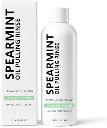 Il risciacquo che tira olio di menta verde: pulizia orale naturale, supporta il tono fresco e i denti sbiancanti,1pcs