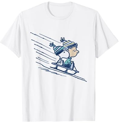 Peanuts Xmas Snoopy Linus Holiday Retro Schlittenfahrt 80er 90er Jahre T-Shirt