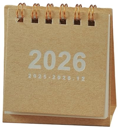 Petit Calendrier de Bureau - Agenda Mensuel 2026 - Planificateur Quotidien Organisation Papier Fournitures Scolaire Bureau Maison