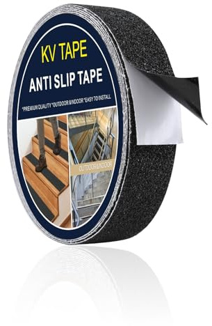 Anti Slip Tape for Steps 2.5CM x 5M, Heavy Duty Grip Tape, Anti Slip Adhesive Tape for Tools, Stairs, Furniture, Sports Equipment, Durable Non Slip Tape Enhanced Comfort & Safety (Black)