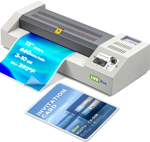 Luzrise 13-Inch Thermal Laminator Machine, 3-10 Mil, 4-Roller Professional Laminator, A3 Cold & Hot Laminating Machine & Foil Applicator with Temp Display MAX 320℉ for Office/School/Business (HD320)