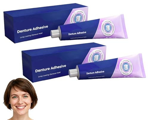 Adhesivo para prótesis dentales, adhesivo termoplástico para prótesis, adherencia duradera, pegamento dental práctico para los dientes, mejora el ajuste, la comodidad y la estabilidad. (2pcs)