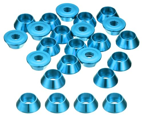 QUARKZMAN Arandelas Cónicas M5, 20 Piezas Arandelas De Aluminio Anodizado, Arandelas De Cabeza Cónica Para Piezas De Accesorios Mecánicos, Azul Cielo