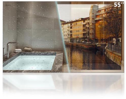 55 Inch Smart Mirror TV, 4K UHD Waterproof LED TV for Bathrooms and Hotels | webOS Televsion DVB-T/T2/S/C, Built-in Alexa, Bluetooth & Wi-Fi, Magic Remote with Voice Control
