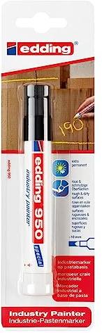 edding 950 Marqueur spécial industrie - noir - 1 stylo - pointe ronde 10 mm - marqueur pour écrire sur métal, roches, bois - surfaces rugueuses ou humides - permanent, étanche