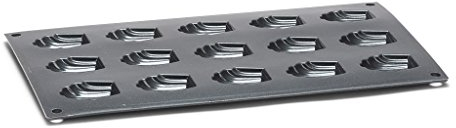 Patisse 2048483 Starflex Moule à Madeleine 15 Pièces, Noir Paillette