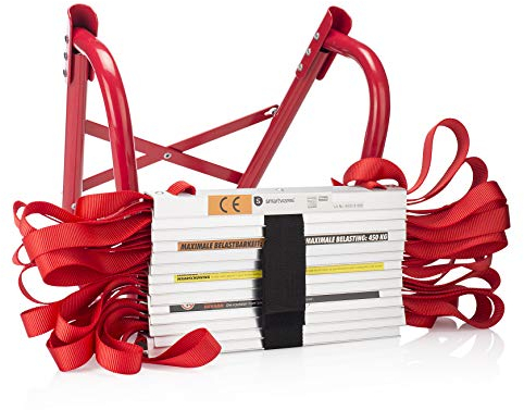 Smartwares Fluchtleiter – Universelles Befestigungssystem für den Notfall – Ideal für 1-stöckige Gebäude – 4,5 Meter – Belastbar bis 450 kg – 10.015.18