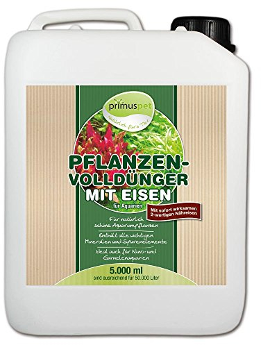 primuspet Aquarium 2in1 Pflanzendünger + Eisendünger (2in1 Pflanzenvolldünger mit 2-wertigen Nähreisen für prächtigen Pflanzenwuchs - Mineralien und Spurenelemente), Inhalt:5 Liter