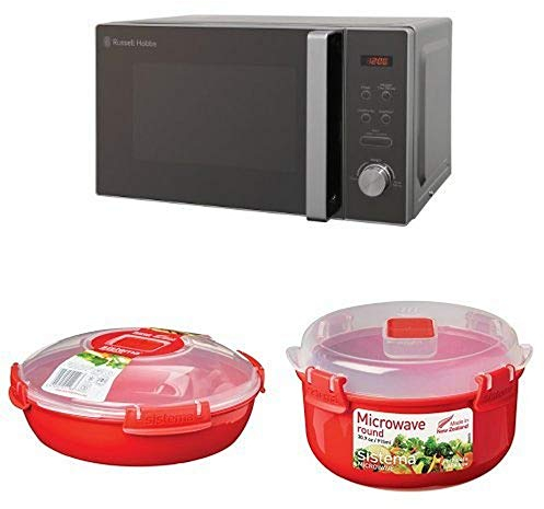 Russell Hobbs RHM2076S Digital Microwave and 2-Piece Sistema Microwave Cooking Set