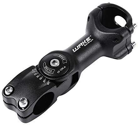 Wake MTB Vorbau 25.4 110 mm 0-60 Grad verstellbarer Fahrradvorbau Mountainbike Vorbau kurzer Lenkervorbau für die meisten Fahrräder, Rennräder, MTB, BMX, leicht, schwarz)