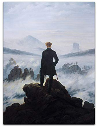 Bilderdepot24 Kunstdruck Poster - Caspar David Friedrich Der Wanderer über dem Nebelmeer 20x30 cm ca. A4 - Alte Meister Bild ohne Rahmen