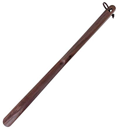 Artibetter Calzador de cuerno largo de madera con forma de cuerno para zapatos y botas de 50cm.
