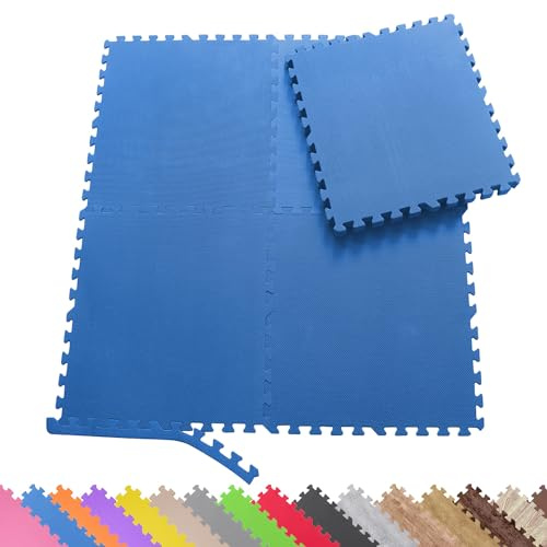 Sporttrend 24® 8 Schutzmatten ohne Randstücke Set in blau 60x60x1cm | 2,88qm | Bodenschutzmatte Unterlegmatte Puzzlematte für Fitnessgeräte Sportgeräte Trainingsgeräte