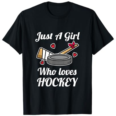 Just A Girl Who Loves Hockey Funny Ice Hockey Girl T-Shirt