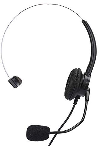 Telefono Cuffia monoaurale Telefono fisso Cuffie con microfono per call center per ufficio a casa, Skype