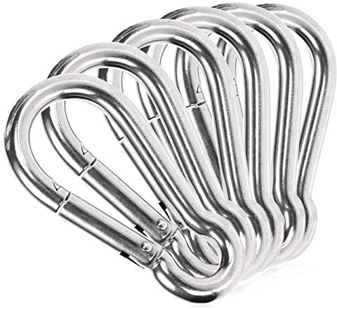 com-four® Karabinerhaken, Premium Karabiner aus witterungsbeständigem | Stahl-Haken für Schlüsselanhänger - Handwerk - Haushalt - Freizeit