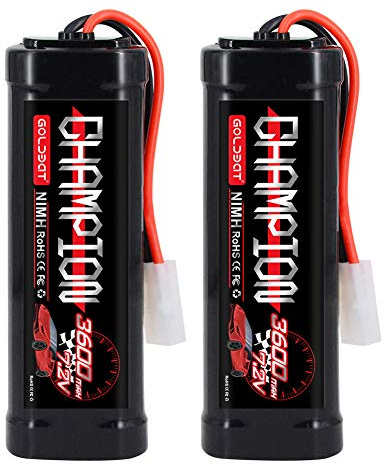 GOLDBAT RC Akku 3600mAh NiMH Akku 7.2V Pack Batterie Ersatzakku Für RC Autos Flugzeug Helikopter Boot Buggy Modellbau Autos Flugze